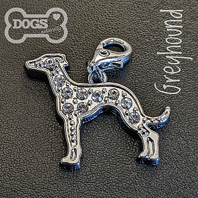 Greyhound Crystal Dog Charm